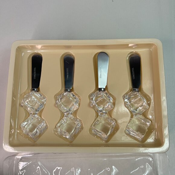 Dept 56 Ice Cubes Spreader Knife Set of 4 Christmas Holidays Like New - Picture 5 of 8